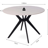 Tafel 'Apollo' 110 cm Rond Glanzend Steen Snow Wit