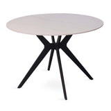 Tafel 'Apollo' 110 cm Rond Glanzend Steen Snow Wit