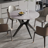 Tafel 'Apollo' 110 cm Rond Glanzend Steen Italian Grijs