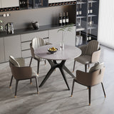 Tafel 'Apollo' 110 cm Rond Glanzend Steen Italian Grijs