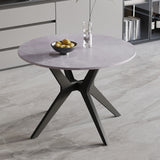 Tafel 'Apollo' 110 cm Rond Glanzend Steen Italian Grijs