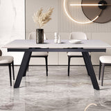 Uitschuifbare tafel 'Hera' 160-240 cm Rechthoekig Steen Wit