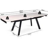 Uitschuifbare tafel 'Hera' 160-240 cm Rechthoekig Steen Wit