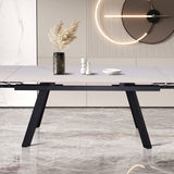 Uitschuifbare tafel 'Hera' 160-240 cm Rechthoekig Steen Wit