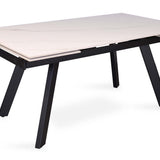Uitschuifbare tafel 'Hera' 160-240 cm Rechthoekig Steen Wit