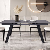 Uitschuifbare tafel 'Hera' 160-240 cm Rechthoekig Steen Zwart