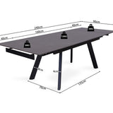 Uitschuifbare tafel 'Hera' 160-240 cm Rechthoekig Steen Zwart