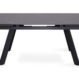Uitschuifbare tafel 'Hera' 160-240 cm Rechthoekig Steen Zwart