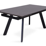 Uitschuifbare tafel 'Hera' 160-240 cm Rechthoekig Steen Zwart