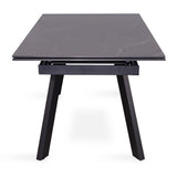 Uitschuifbare tafel 'Hera' 160-240 cm Rechthoekig Steen Zwart
