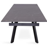 Uitschuifbare tafel 'Hera' 160-240 cm Rechthoekig Steen Zwart