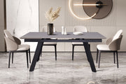 AANBIEDING - Uitschuifbare tafel 'Hera' 160-240 cm Rechthoekig Steen Grijs