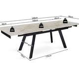 Uitschuifbare tafel 'Hera' 160-240 cm Rechthoekig Glanzend Shakespear Beige