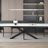 Uitschuifbare tafel 'Ares' 160-240 cm Deens Ovaal Steen Wit