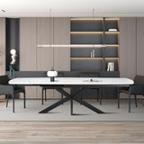 Uitschuifbare tafel 'Ares' 160-240 cm Deens Ovaal Steen Wit