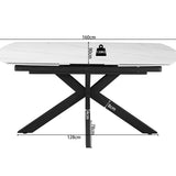 Uitschuifbare tafel 'Ares' 160-240 cm Deens Ovaal Steen Wit