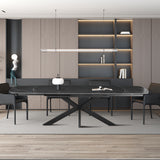 Uitschuifbare tafel 'Ares' 160-240 cm Deens Ovaal Steen Zwart