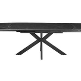 Uitschuifbare tafel 'Ares' 160-240 cm Deens Ovaal Steen Zwart