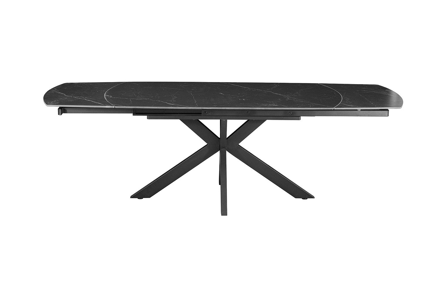 Uitschuifbare tafel 'Ares' 160-240 cm Deens Ovaal Steen Zwart