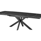 Uitschuifbare tafel 'Ares' 160-240 cm Deens Ovaal Steen Zwart