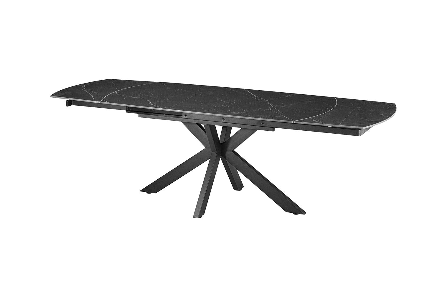 Uitschuifbare tafel 'Ares' 160-240 cm Deens Ovaal Steen Zwart