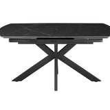 Uitschuifbare tafel 'Ares' 160-240 cm Deens Ovaal Steen Zwart