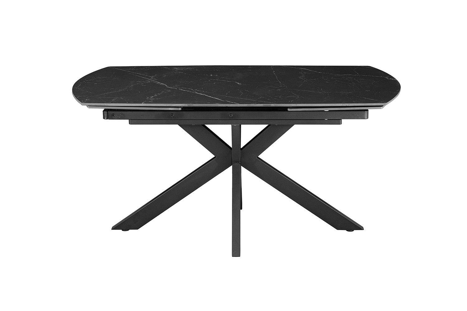 Uitschuifbare tafel 'Ares' 160-240 cm Deens Ovaal Steen Zwart