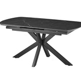 Uitschuifbare tafel 'Ares' 160-240 cm Deens Ovaal Steen Zwart