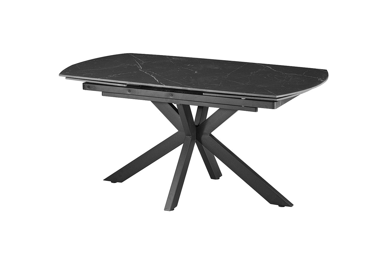 Uitschuifbare tafel 'Ares' 160-240 cm Deens Ovaal Steen Zwart