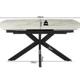Uitschuifbare tafel 'Ares' 160-240 cm Deens Ovaal Glanzend Steen Beige