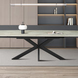 Uitschuifbare tafel 'Ares' 160-240 cm Deens Ovaal Glanzend Steen Beige