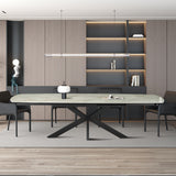 Uitschuifbare tafel 'Ares' 160-240 cm Deens Ovaal Glanzend Steen Beige