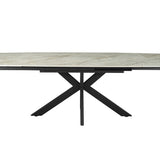 Uitschuifbare tafel 'Ares' 160-240 cm Deens Ovaal Glanzend Steen Beige
