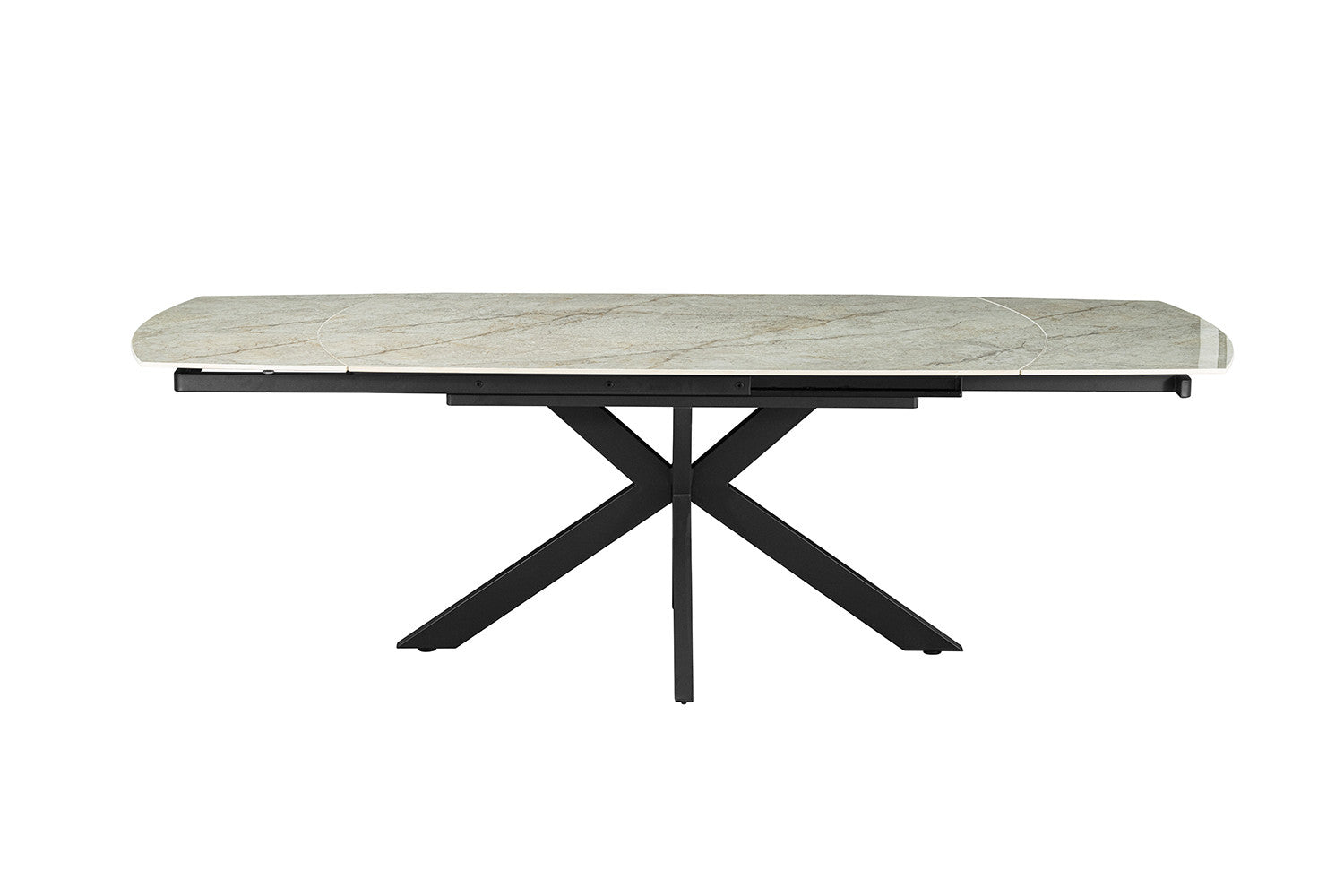 Uitschuifbare tafel 'Ares' 160-240 cm Deens Ovaal Glanzend Steen Beige