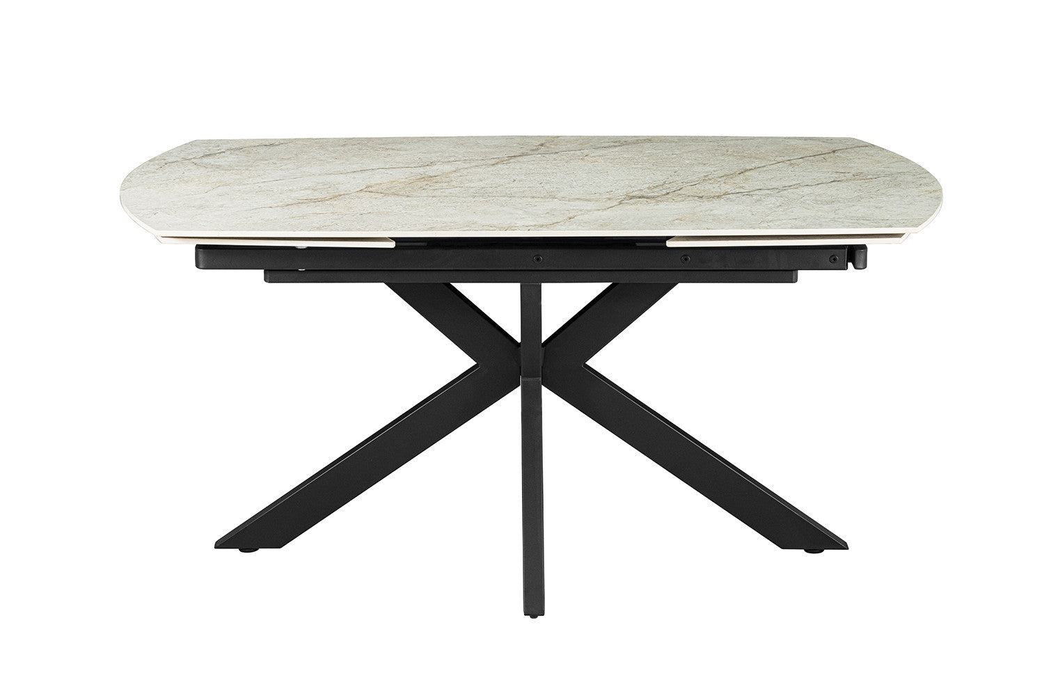 Uitschuifbare tafel 'Ares' 160-240 cm Deens Ovaal Glanzend Steen Beige
