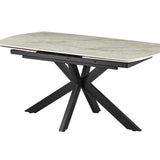 Uitschuifbare tafel 'Ares' 160-240 cm Deens Ovaal Glanzend Steen Beige