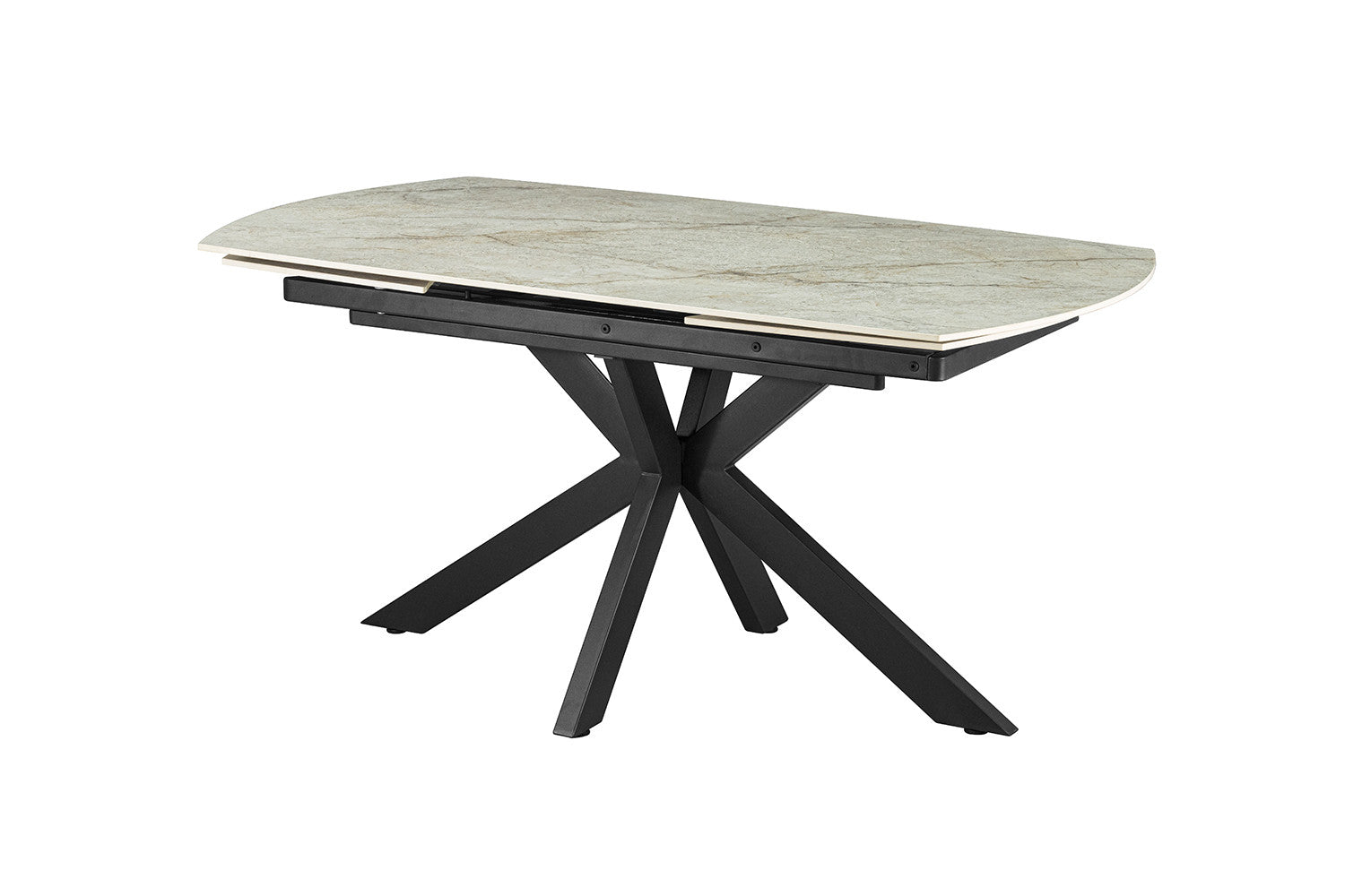 Uitschuifbare tafel 'Ares' 160-240 cm Deens Ovaal Glanzend Steen Beige