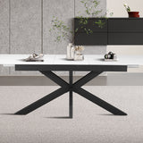 Uitschuifbare tafel 'Hestia' 180-220 cm Deens Ovaal Steen Wit
