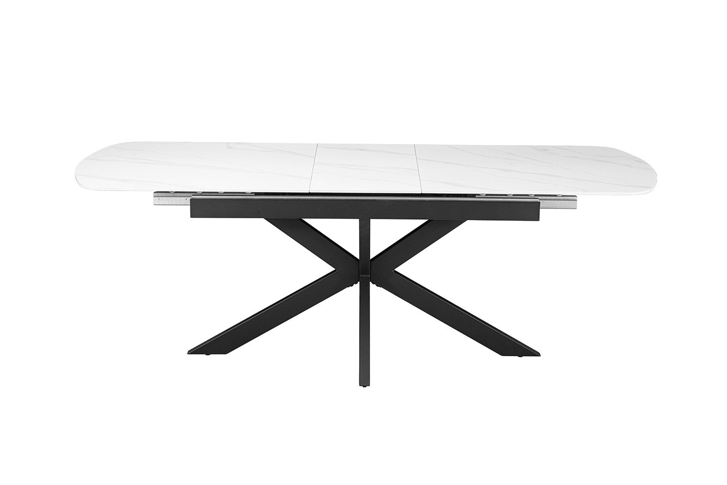 Uitschuifbare tafel 'Hestia' 180-220 cm Deens Ovaal Steen Wit