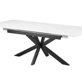 Uitschuifbare tafel 'Hestia' 180-220 cm Deens Ovaal Steen Wit