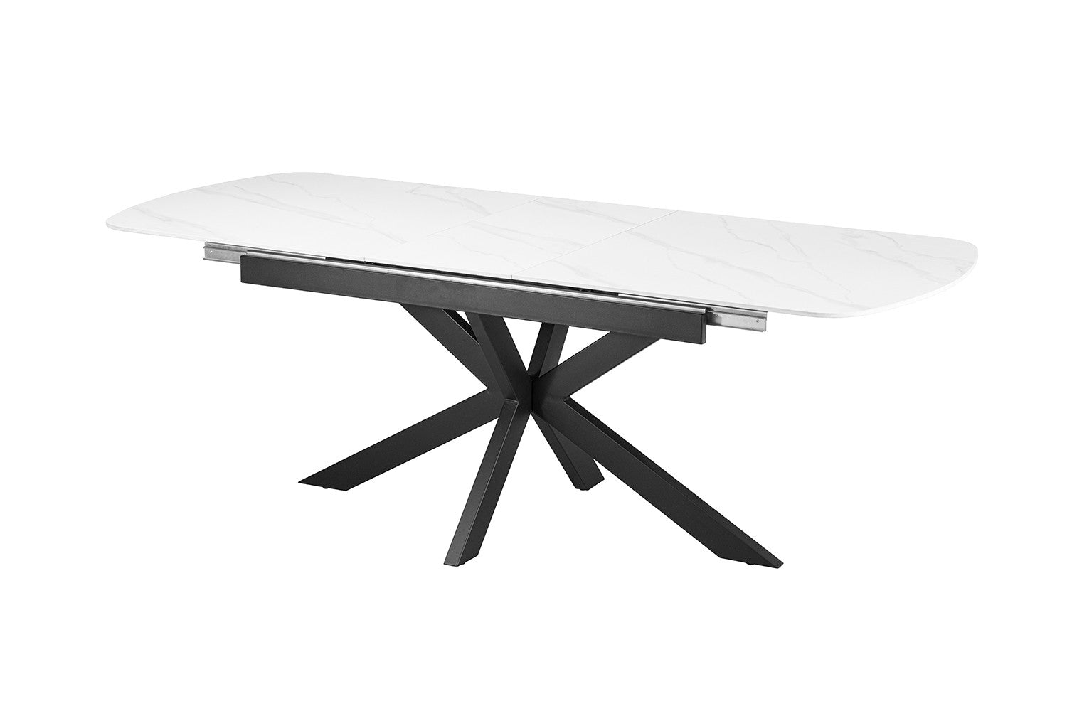 Uitschuifbare tafel 'Hestia' 180-220 cm Deens Ovaal Steen Wit