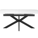 Uitschuifbare tafel 'Hestia' 180-220 cm Deens Ovaal Steen Wit