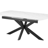Uitschuifbare tafel 'Hestia' 180-220 cm Deens Ovaal Steen Wit