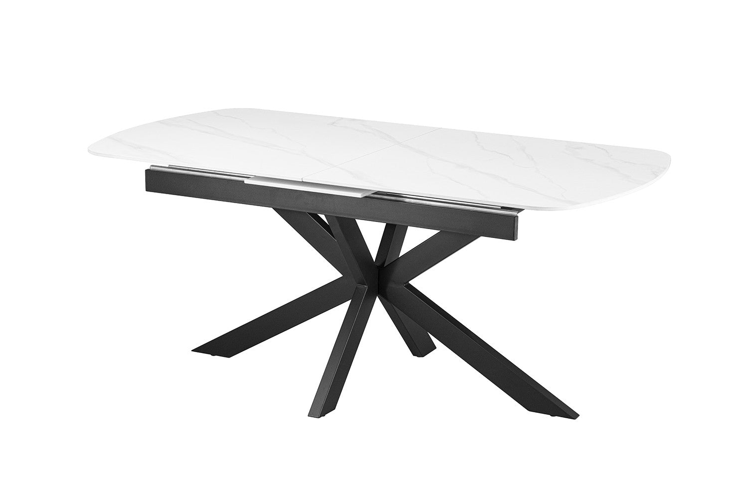 Uitschuifbare tafel 'Hestia' 180-220 cm Deens Ovaal Steen Wit