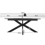 Uitschuifbare tafel 'Hestia' 180-220 cm Deens Ovaal Steen Wit
