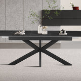 Uitschuifbare tafel 'Hestia' 180-220 cm Deens Ovaal Steen Zwart