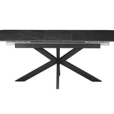 Uitschuifbare tafel 'Hestia' 180-220 cm Deens Ovaal Steen Zwart