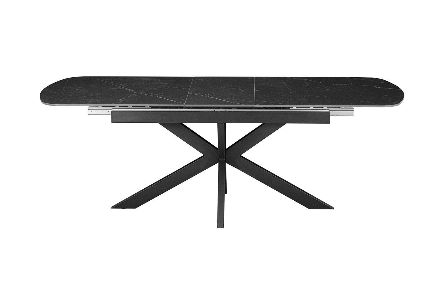 Uitschuifbare tafel 'Hestia' 180-220 cm Deens Ovaal Steen Zwart