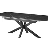 Uitschuifbare tafel 'Hestia' 180-220 cm Deens Ovaal Steen Zwart