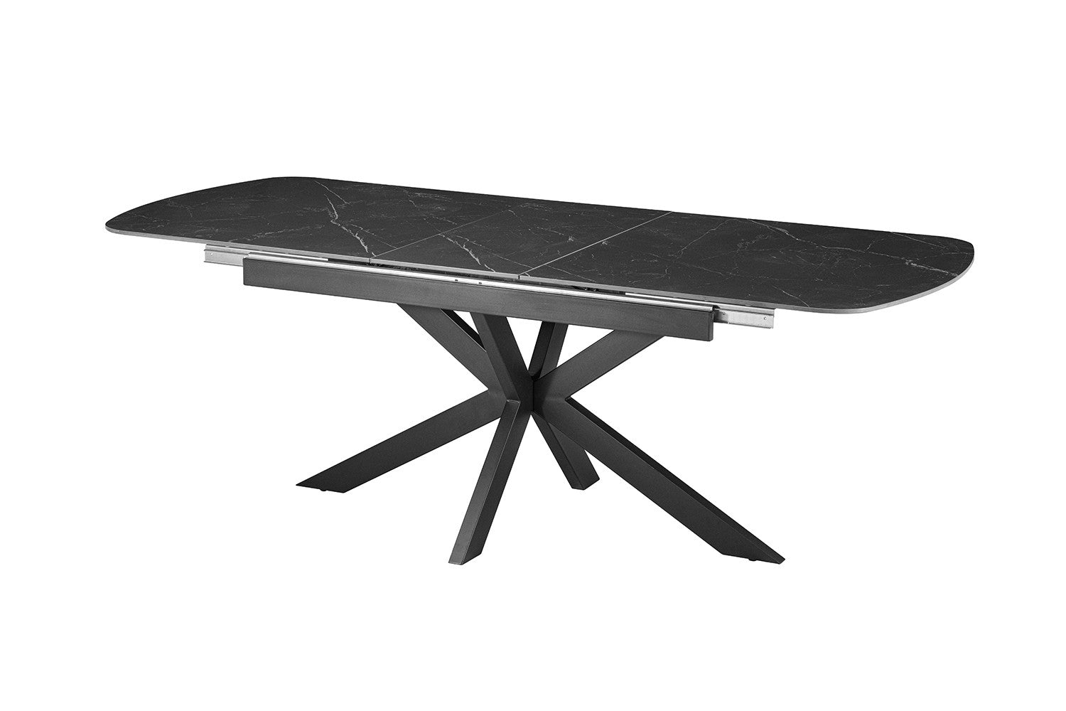 Uitschuifbare tafel 'Hestia' 180-220 cm Deens Ovaal Steen Zwart